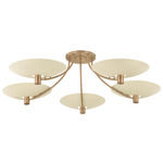 Wolfe Semi Flush Ceiling Light - Patina Brass / Soft Sand