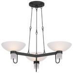 Arturo Chandelier - Textured Bronze / Etched Glass