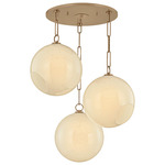 Bramble Chandelier - Patina Brass / Seeded Glass