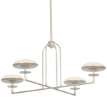 Pacific Chandelier - Warm Silver Leaf / Etched Glass