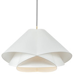 Edna Pendant - Vintage Gold Leaf / White