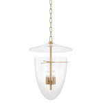 Tully Pendant - Patina Brass / Clear