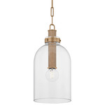Kori Pendant - Patina Brass / Grass Cloth / Clear