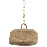 Ferrando Pendant - Patina Brass / Seagrass