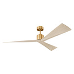 Adler Ceiling Fan - Burnished Brass / Washed White Oak / Washed White Oak