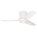 Colgin Hugger Ceiling Fan with Color-Select Light - Matte White / Matte White / Matte White