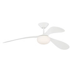 Drape Smart Ceiling Fan with Color Select Light - Matte White / Matte White