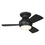 Ikon Hugger Ceiling Fan with Color Select Light - Midnight Black / Midnight Black / Midnight Black