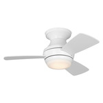 Ikon Hugger Ceiling Fan with Color Select Light - Matte White / Matte White / Matte White