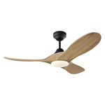 Maverick Smart Ceiling Fan - Midnight Black / Natural Honey / Natural Honey