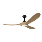 Maverick Smart Ceiling Fan - Midnight Black / Natural Honey / Natural Honey