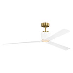 Peel Smart Ceiling Fan with Color Select Light - Burnished Brass / Matte White / Matte White