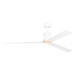 Peel Smart Ceiling Fan with Color Select Light - Matte White / Matte White