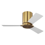 Rozzen Hugger Ceiling Fan - Burnished Brass / Matte White / Matte White