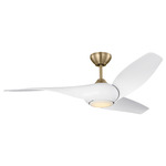 Topan Smart Ceiling Fan - Burnished Brass / Matte White / Matte White