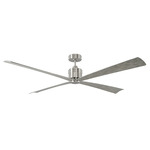 Launceton Ceiling Fan - Brushed Steel / Light Grey Weathered Oak / Light Grey Weathered Oak