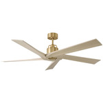 Aspen 56 Inch Ceiling Fan - Burnished Brass / Washed White Oak / Washed White Oak