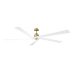 Aspen 84 Inch Ceiling Fan - Burnished Brass / Matte White / Matte White
