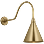 Academy Outdoor Flynn Savannah Conical Wall Light - Hand-Rubbed Antique Brass