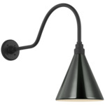 Academy Outdoor Flynn Savannah Conical Wall Light - Matte Black / Green