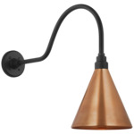 Academy Outdoor Flynn Savannah Conical Wall Light - Matte Black / Soft Copper