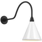 Academy Outdoor Flynn Savannah Conical Wall Light - Matte Black / White