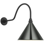 Academy Outdoor Flynn Savannah Conical Wall Light - Matte Black / Green