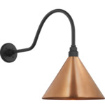 Academy Outdoor Flynn Savannah Conical Wall Light - Matte Black / Soft Copper