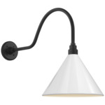 Academy Outdoor Flynn Savannah Conical Wall Light - Matte Black / White