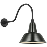 Academy Outdoor Flynn Bowers Shade Wall Light - Matte Black / Green