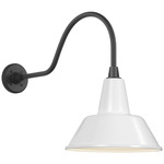 Academy Outdoor Flynn Bowers Shade Wall Light - Matte Black / White