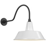 Academy Outdoor Flynn Bowers Shade Wall Light - Matte Black / White