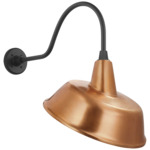 Academy Outdoor Flynn Tilted Bowers Shade Wall Light - Matte Black / Soft Copper