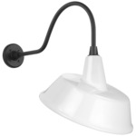 Academy Outdoor Flynn Tilted Bowers Shade Wall Light - Matte Black / White