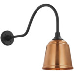 Academy Outdoor Flynn Small Rockhouse Shade Wall Light - Matte Black / Soft Copper