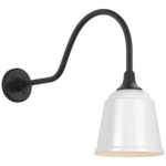 Academy Outdoor Flynn Small Rockhouse Shade Wall Light - Matte Black / White