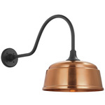 Academy Outdoor Flynn Rockhouse Shade Wall Light - Matte Black / Soft Copper
