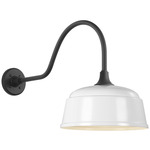 Academy Outdoor Flynn Rockhouse Shade Wall Light - Matte Black / White