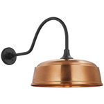 Academy Outdoor Flynn Rockhouse Shade Wall Light - Matte Black / Soft Copper