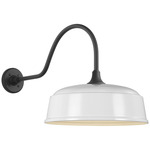 Academy Outdoor Flynn Rockhouse Shade Wall Light - Matte Black / White