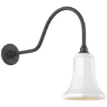 Academy Outdoor Flynn Savannah Shade Wall Light - Matte Black / White