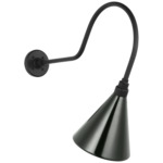 Academy Outdoor Angled Flynn Savannah Conical Wall Light - Matte Black / Green