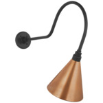 Academy Outdoor Angled Flynn Savannah Conical Wall Light - Matte Black / Soft Copper