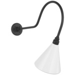 Academy Outdoor Angled Flynn Savannah Conical Wall Light - Matte Black / White
