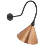 Academy Outdoor Angled Flynn Savannah Conical Wall Light - Matte Black / Soft Copper