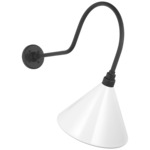 Academy Outdoor Angled Flynn Savannah Conical Wall Light - Matte Black / White