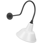 Academy Outdoor Angled Flynn Bowers Shade Wall Light - Matte Black / White
