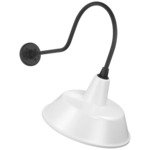 Academy Outdoor Angled Flynn Bowers Shade Wall Light - Matte Black / White