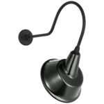 Academy Outdoor Angled Flynn Tilted Bowers Shade Wall Light - Matte Black / Green