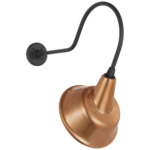 Academy Outdoor Angled Flynn Tilted Bowers Shade Wall Light - Matte Black / Soft Copper